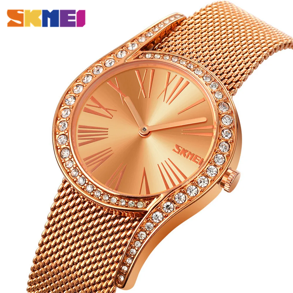 SKMEI Elegant Ladies Wristwatches Japan Quartz movement Fashion Women Watches reloj mujer Relogio Feminino Waterproof Clock 9252
