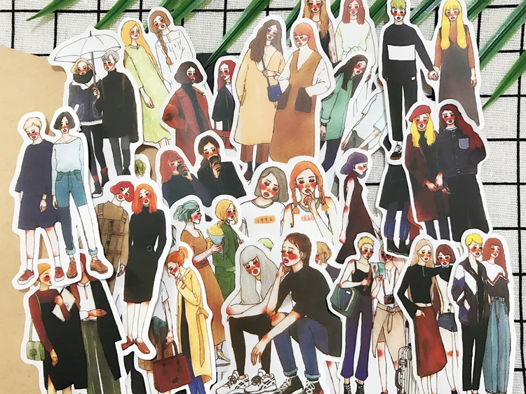 25 шт./компл. Ретро Винтажные наклейки со смайликом для девушек сделай сам