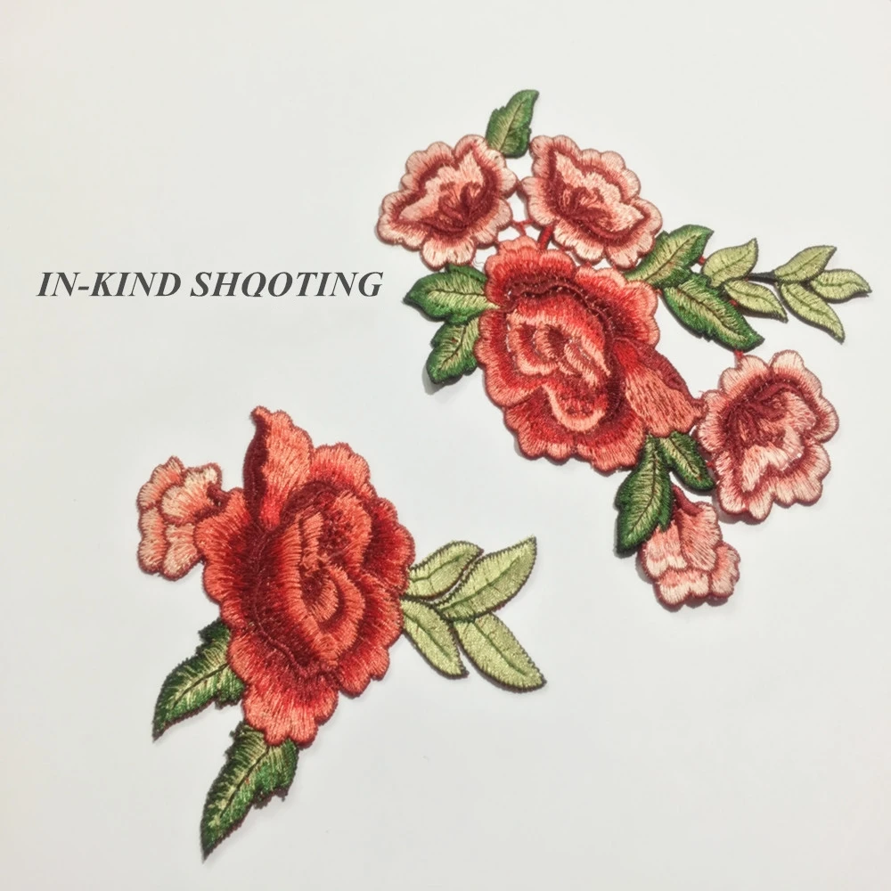 Роза Вышитые нашивки цветы стикер одежда Parches Para La Ropa аппликации вышивка цветок