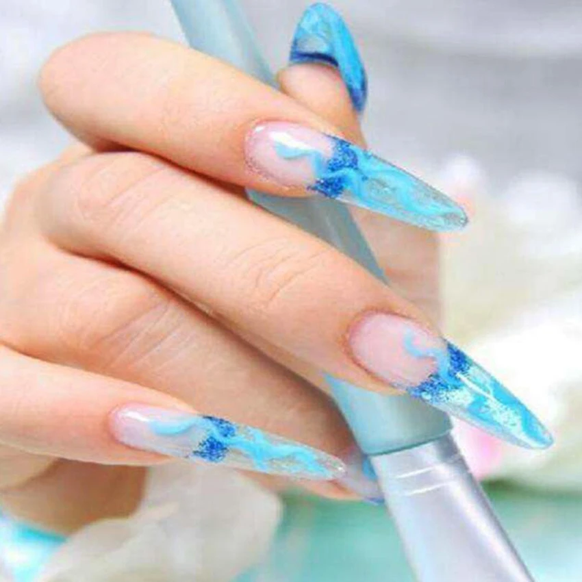 

500 Pcs Transparent Sharp Stiletto Point Acrylic UV Gel False Nail French Artificial Tips Design Fingernail Art