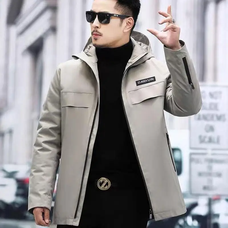 

Parkas Real Natural Rabbit fur Liner Hood Thick Warm Male Jacket Winter Parka men Fur coat 2021 New Natural fur parka