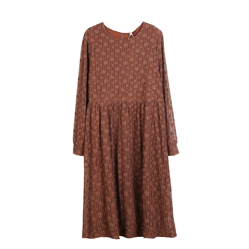 

21 spring and autumn new women's sweet big yards of tall waist bud in long dress long sleeve dress