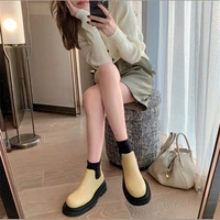 womens winter high boots thickplatform martin boots womens short boots 2021 autumn new short tube round toe british style