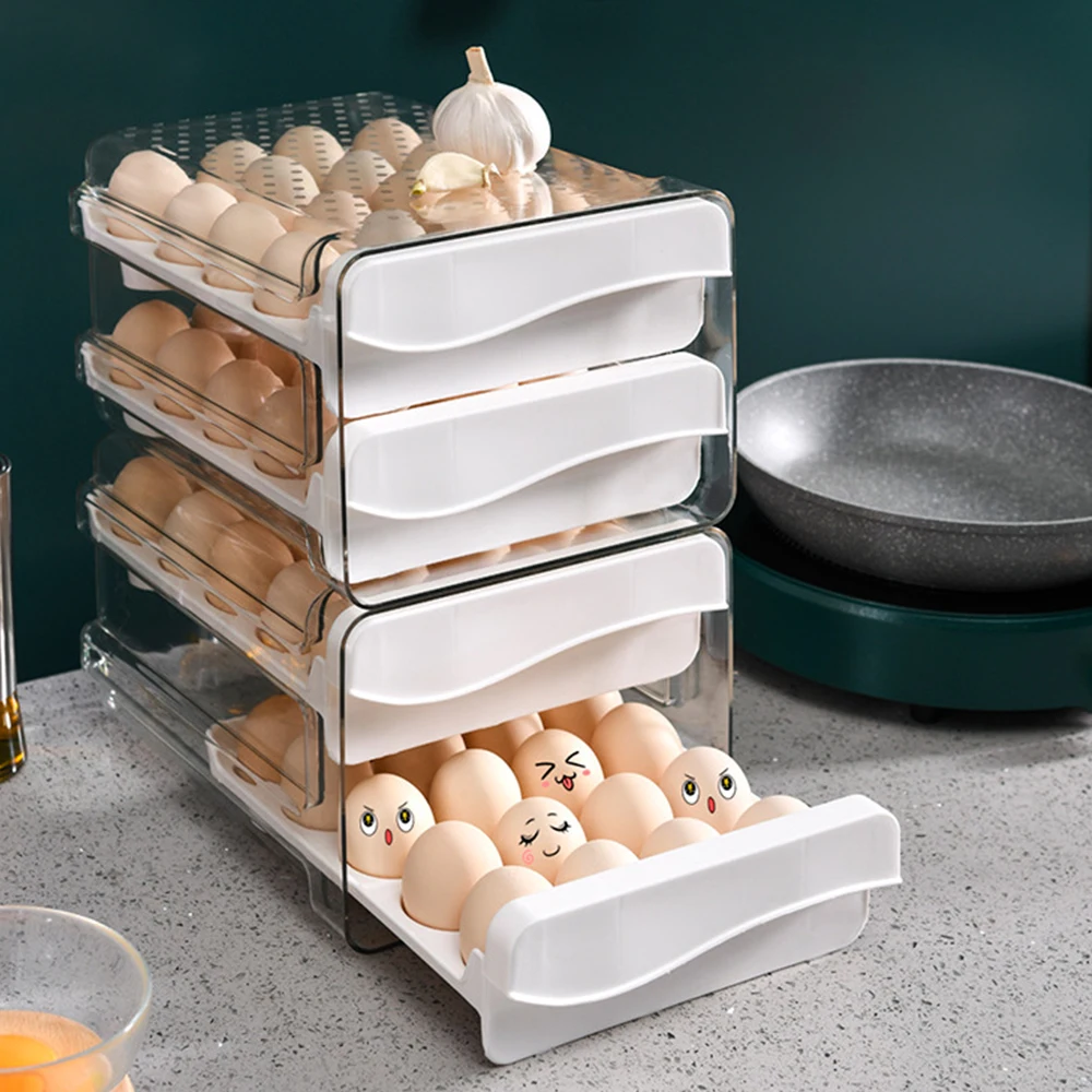 

Household Transparent Egg Storage Box Drawer-type Refrigerator Storage Box Fresh Keeping Box Dumpling Box Kitchen Storage Tool