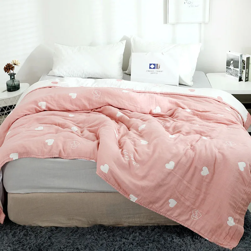 Четырехслойное бамбуковое Хлопковое одеяло для полотенец летнее мягкое и легкое