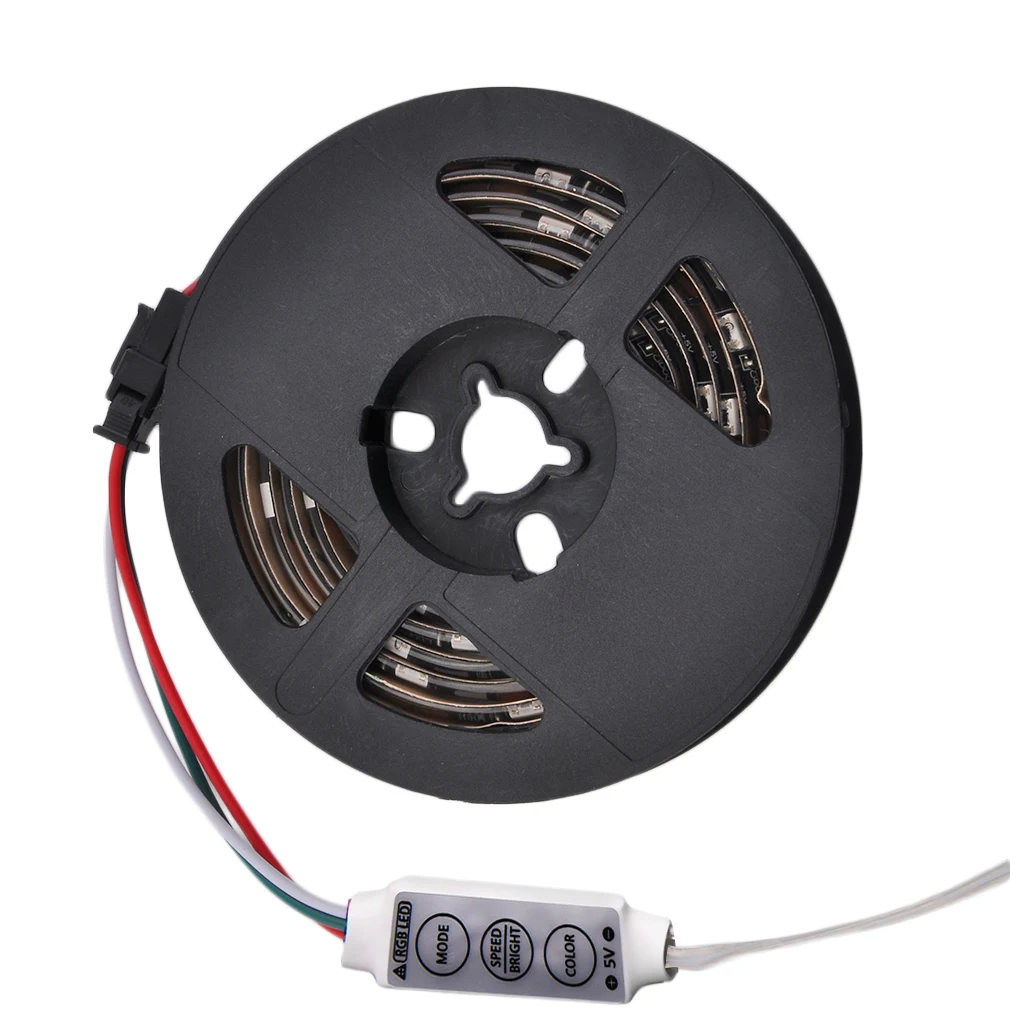 

Светодиодная лента WS68 12 RGB 5050 SMD, водонепроницаемая гибкая светодиодная лента, USB, 5 В, Рождественская декоративная лампа, белая/черная ленсве...