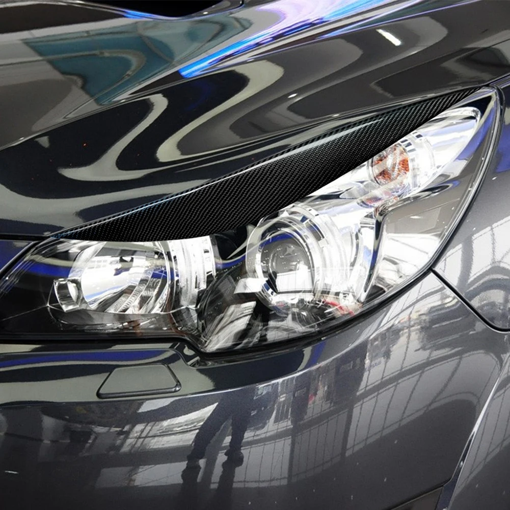 

Black Carbon Fiber Trim Decorative Stickers Headlight Eyebrow Eyelids Cover Trim Decoration for Subaru Legacy 09-12