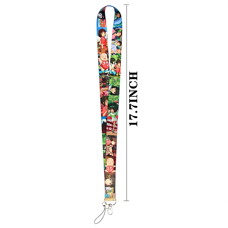 

20pcs/Lot Spirited Away Lanyard Keychain Cartoon Neck Strap Camera Bus Card Pendant Key Chain Lovely Gift for Men And Women