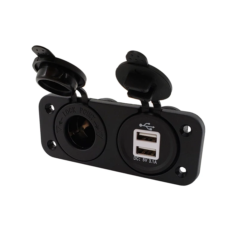 

Автомобильное зарядное устройство с двумя USB-портами, Разветвитель Прикуривателя для мотоцикла, автомобиля, грузовика, прицепа, адаптер пит...