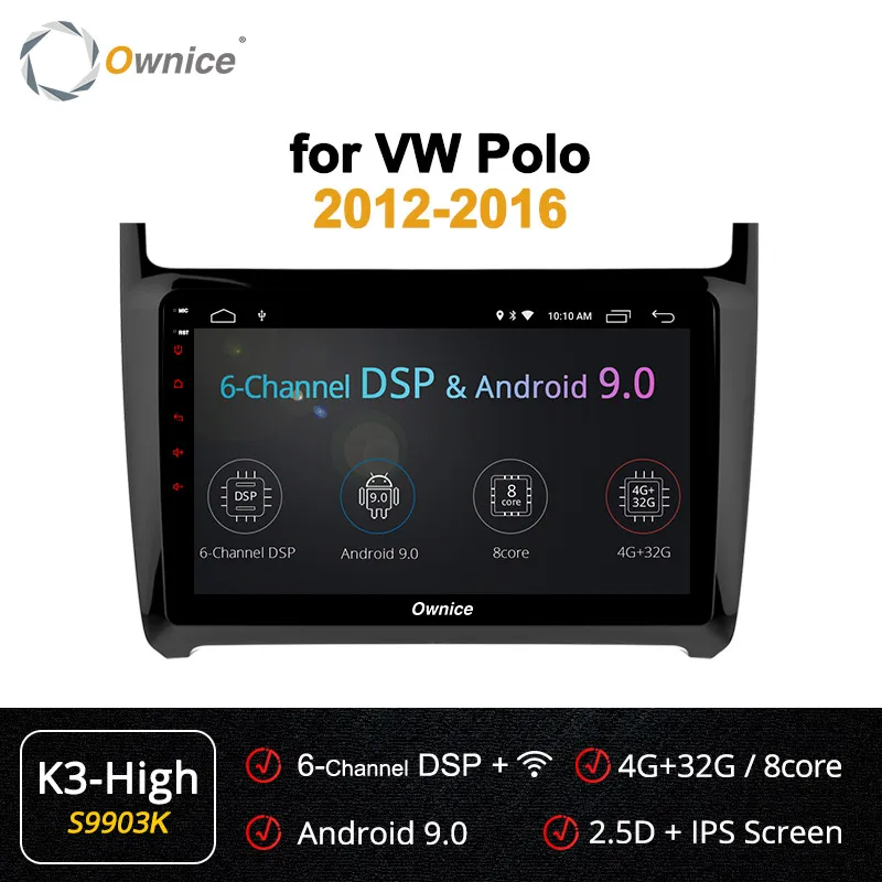 S9903 K3-High Ownice Android 9,0 360 панорама gps Navi Автомобильный плеер k3 k5 k6 для VW POLO GOLF PASSAT CC JETTA TIGUAN TOURAN 4G LTE DSP оптический - Цвет: S9903 K3-High