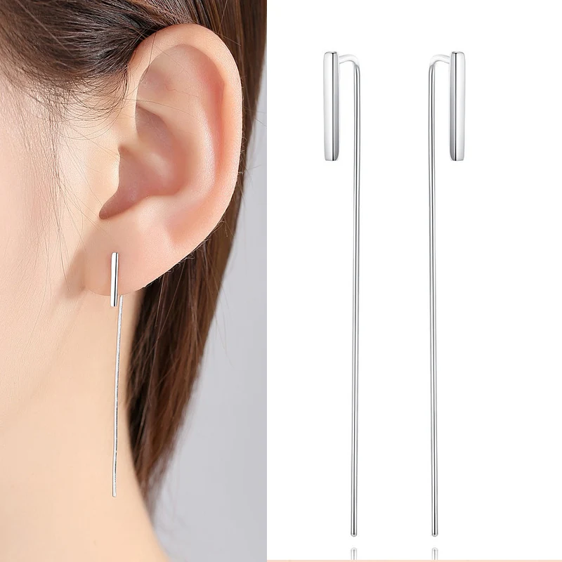 Женские длинные серьги-Крючки из серебра 925 пробы | Украшения и аксессуары