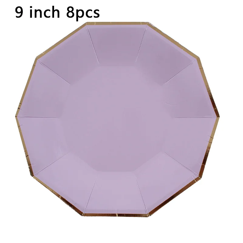 45 шт./компл. фиолетовая бронзовая многоугольная одноразовая посуда украшение на