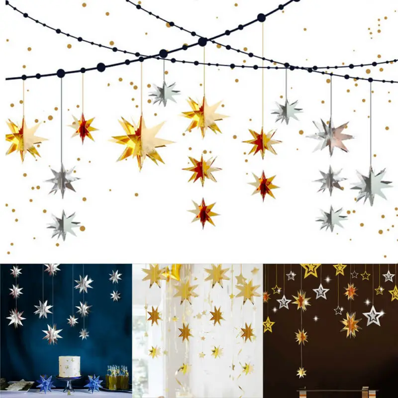 6 шт./компл. 3D Рождественские анис звезда украшение для Витрины Магазина