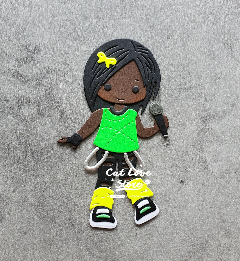 Catlove девушка рок певца металлический Трафаретный вырубной штамп трафарет для