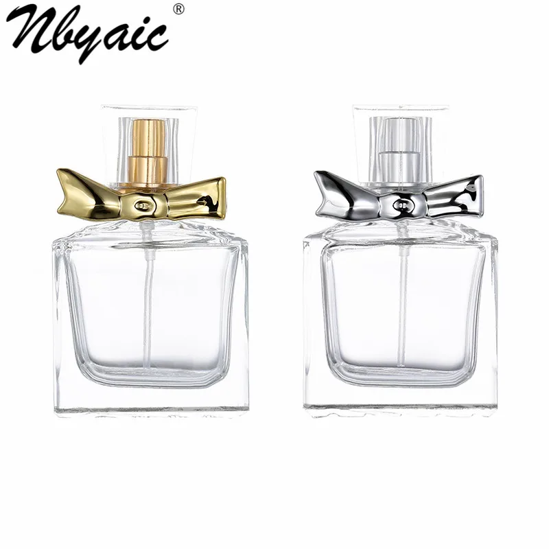 

Nbyaic1pcs high-end perfume bottle 30ml portable high-end bow knot empty bottle glass perfume bottle bottling press spray bottle