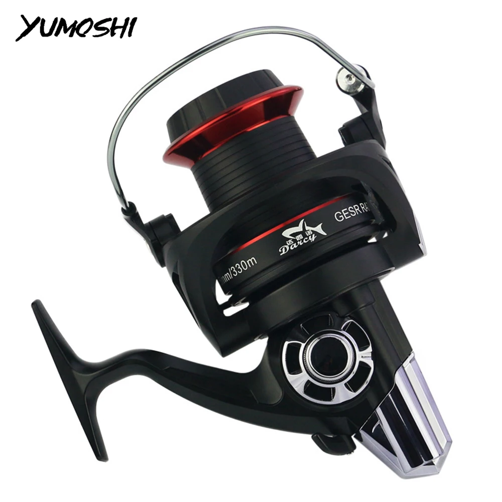 

YUMOSHI Metal Spool Spinning Reels Saltwater Carp Fishing Reel 14+1BB 4.1:1 Coil Fishing Accessories Sea Stainless Steel Handle