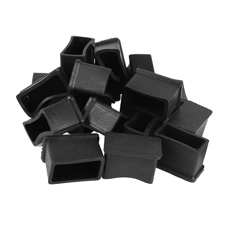 

20 Pcs Water & Wood 15mm x 30mm Chair Table Leg Rectangle Covers Floor Protectors