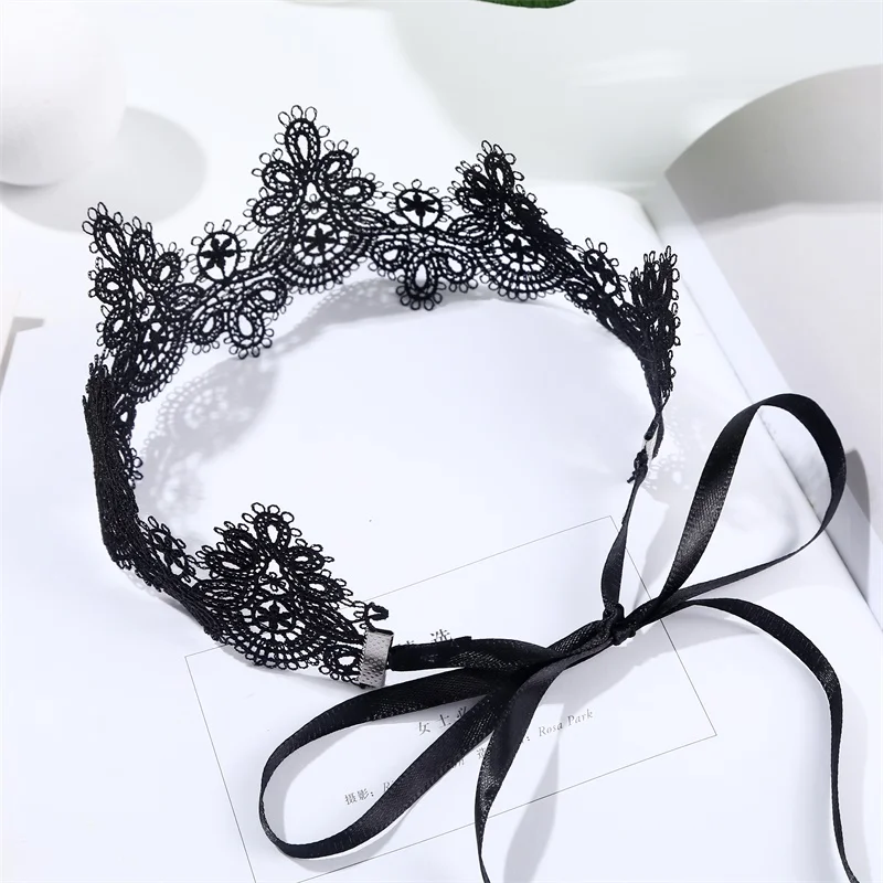 Винтажный кружевной чокер с цветком широкое ожерелье готическое короткое черный