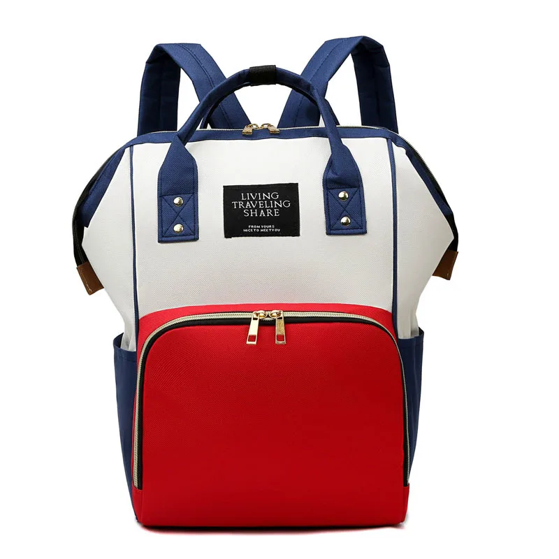 

Модная нейлоновая сумка для мам qlord lybz для женщин, контрастный Повседневный дорожный вместительный рюкзак для детских подгузников с бутыло...