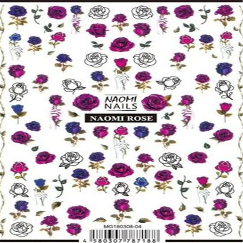 

Fashion Hot Selling Japanese Style 3d Nail Stickers Flowers Thin Traceless Nail Decor Nail Art Back Adhesive Nail Decal Manicure