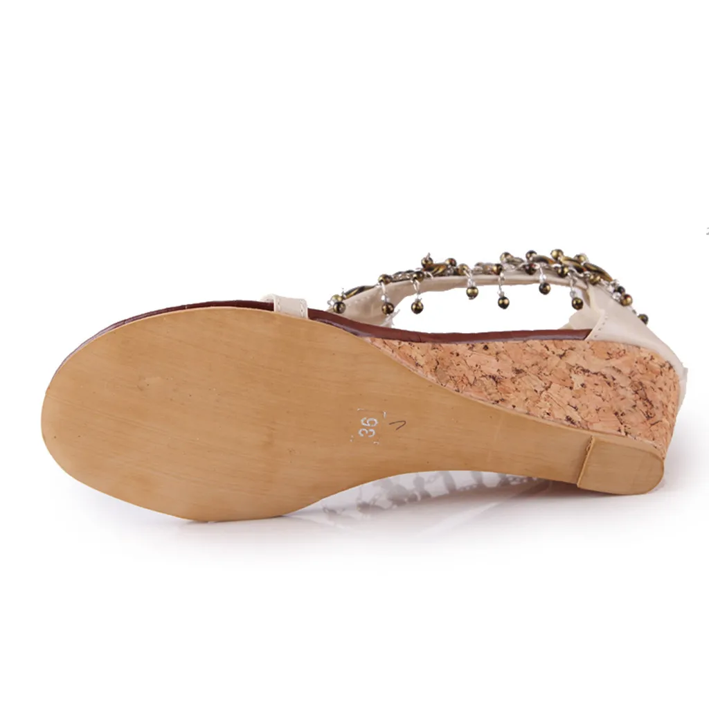 

Women's Sandals Clip Toe Ethnic Style Fringed Sandals Wedge Sandals Zipper Shoes