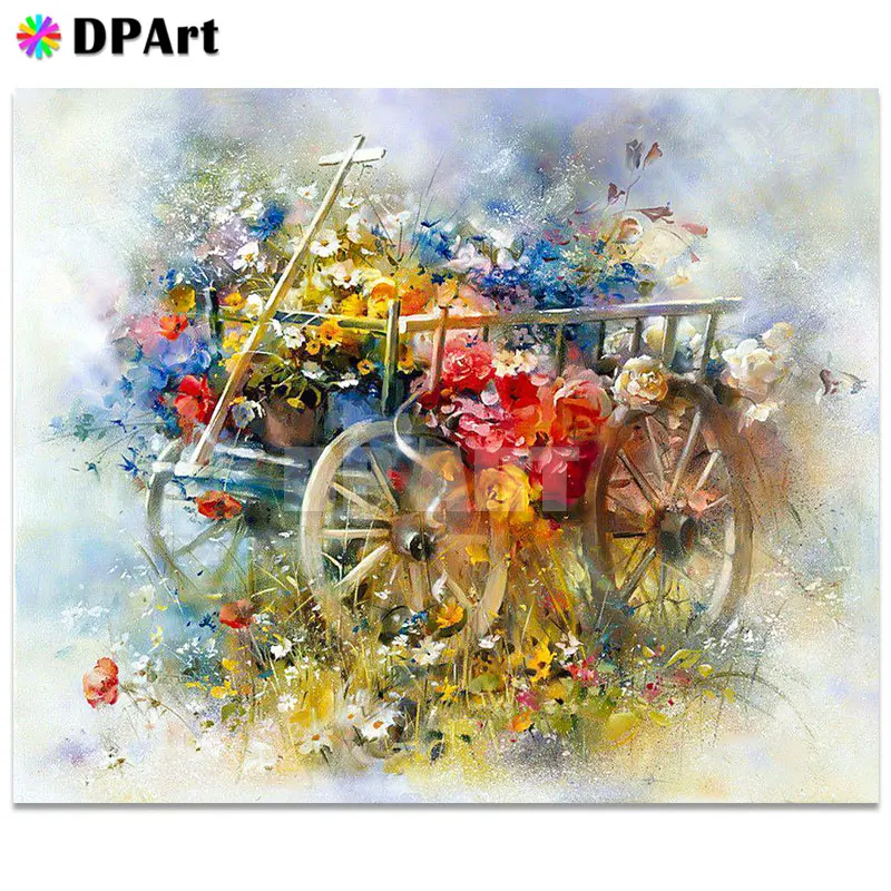 Алмазная картина полностью квадратная/круглая дрель цветы автомобиль