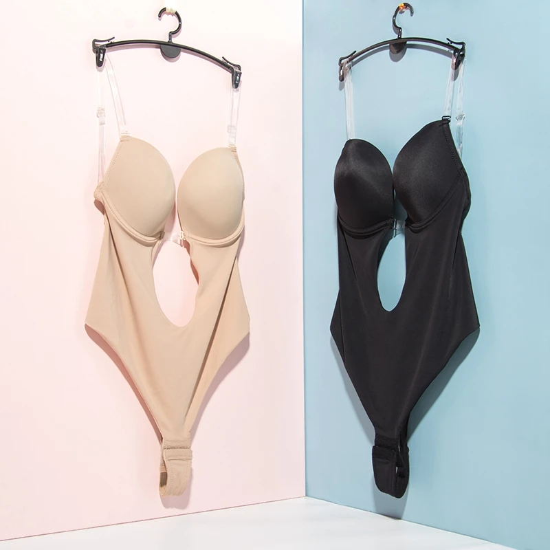 

Women Seamless Underwear Bodysuit Sexy Lingerie Invisible Slimming Body Shaper Clear Strap Brassiere Full Body Shapewear