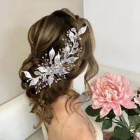 hp299 hot sale leaves bridal headwear wedding hair accessories bride headdress women tiara hair flower girl jewelry holiday gift