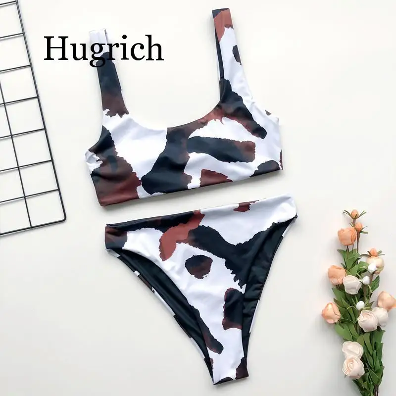 

Sexy Bikini 2020 New Cow Print Swimsuit Women Two Pieces Push Up Biquini Brazilian Swimming Suit For Women Beach Swimwear