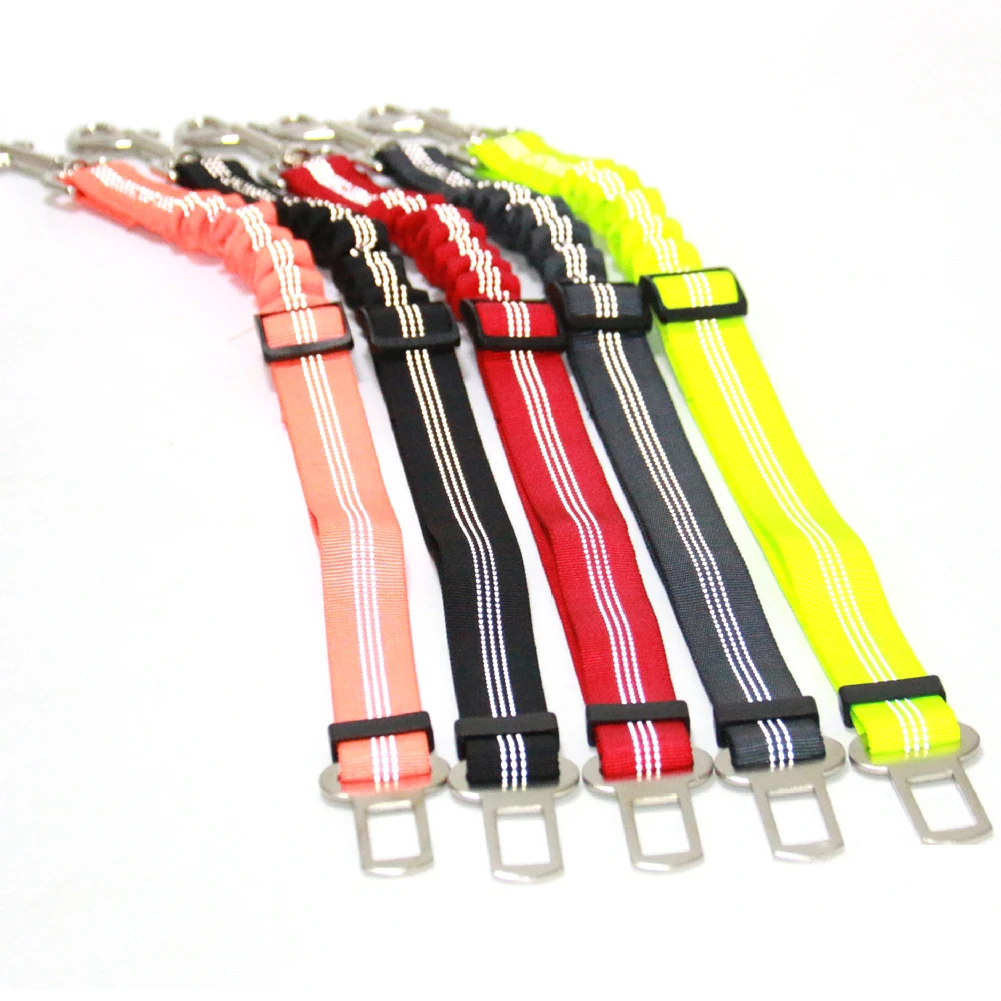 

Dog Seat Belts cars Dogs Adjustable Pet Seat Belt Dog Harness Dual Safe Bolt Hook Elastic Durable Nylon Dog Safety Belt Car