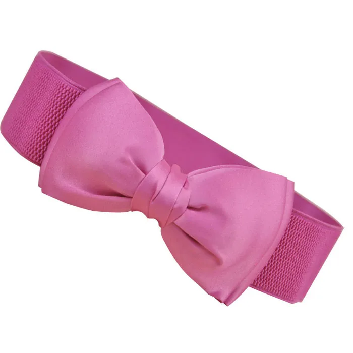 Jaycosin Модный женский эластичный пояс с бантом и широкой эластичной пряжкой милый