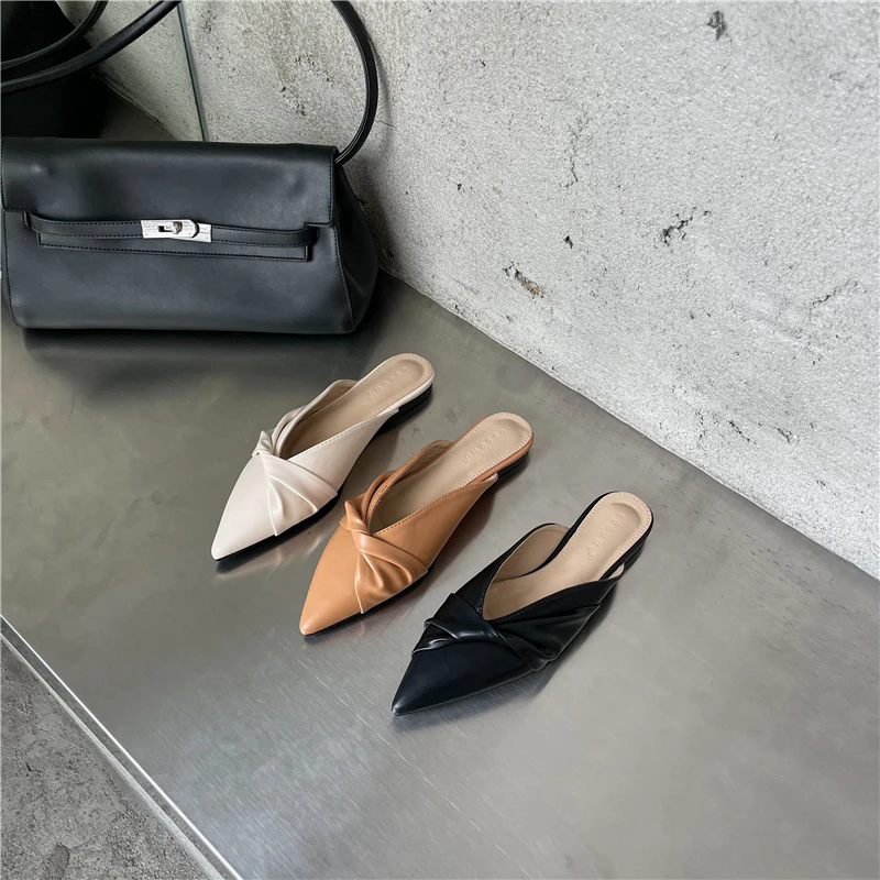 

2021 summer new style Baotou pointed toe all-match fashion outer wear high Muller sandals and slippers women's shoes