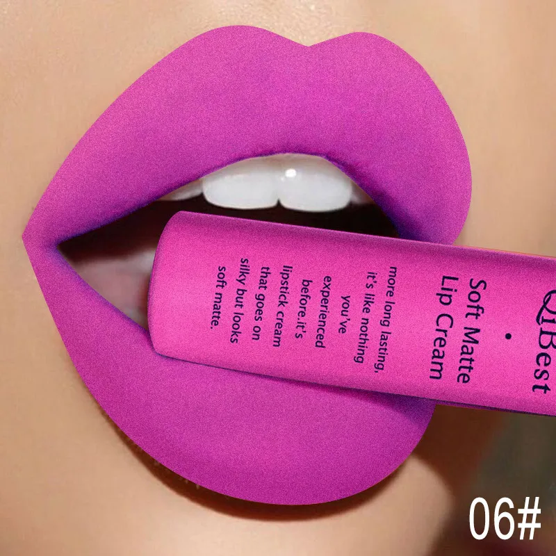 Q1617-06 Brand 34 colors Lip Gloss Long Lasting Red Lips Matte Lipstick Liquid Lip Tint Cosmetic Nude Velvet Lipstick Matte Lip Makeup - Цвет: Q1617-06