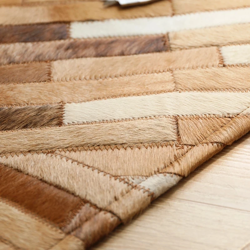 Высококачественный ковер из натуральной воловьей кожи в скандинавском стиле с