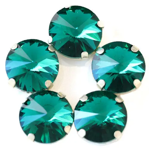 Blue Zircon Круглый Rivoli много цветов пришить коготь стразы прозрачные стеклянные стразы круглые пришить стразы украшения для свадебного платья Y1770 - Цвет: Blue Zircon
