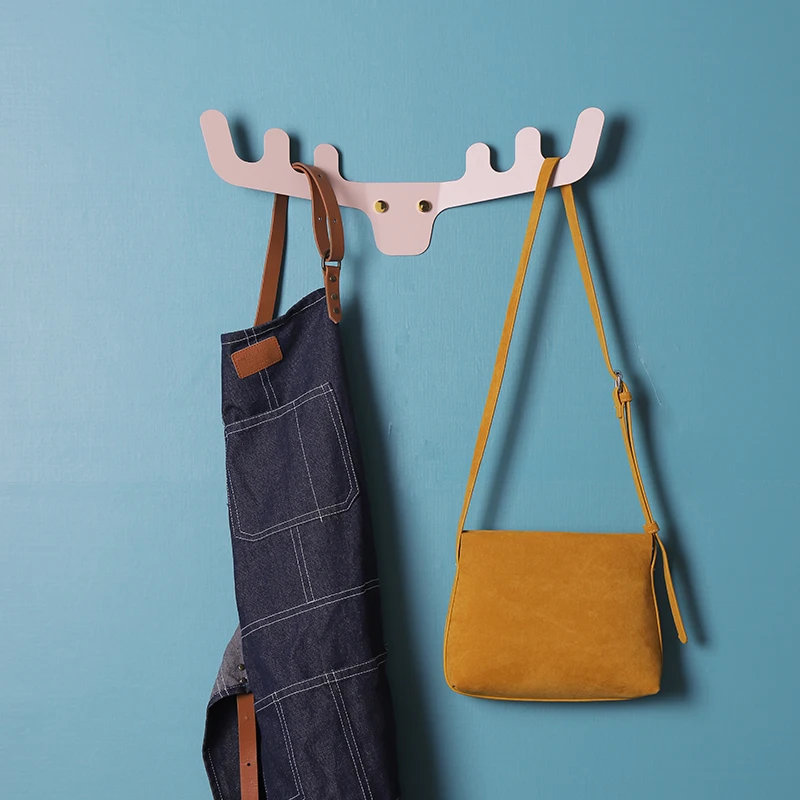 

Deer head shape/Pink Hook Wall-mounted Hooks DIY Hanger Wall Decoration Scarf Hat and Bag Storage Hanger Decoration