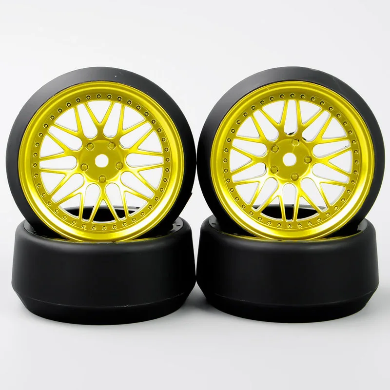 

4Pcs 1/10 12mm Hex Tyres 5° Drift Tires Wheel Rim Model BBG+PP0370 For HSP RC 1:10 On-Road Model Car