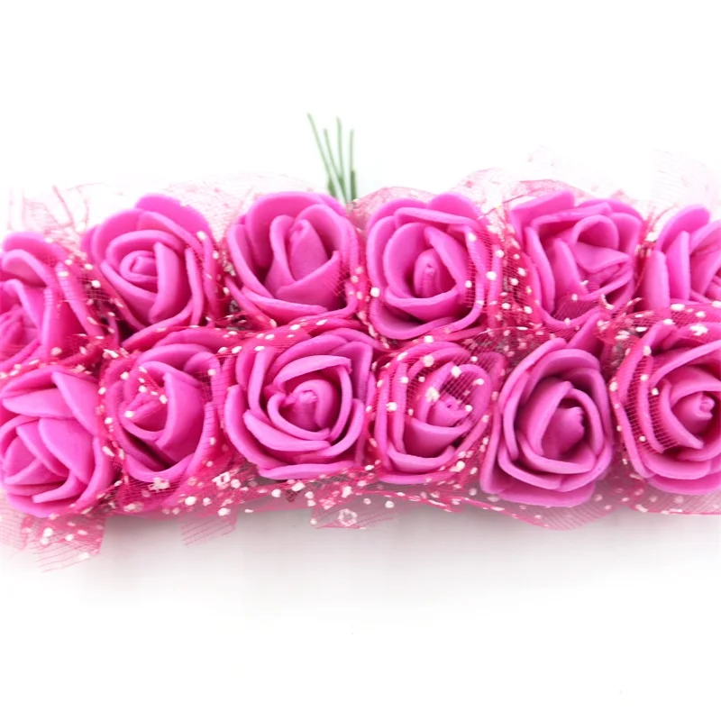Rose 144 шт мини-букет из искусственных пузырей с розами, разноцветный Свадебный домашний декор, скрапбукинг, искусственные цветы, аксессуары для венков - Цвет: Rose