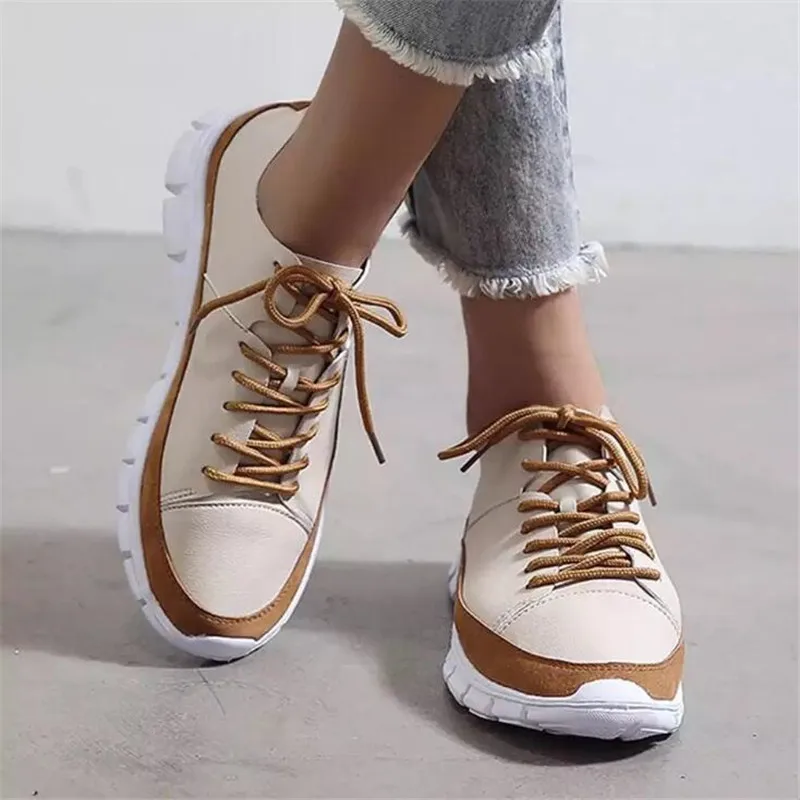 Женские кроссовки на толстой платформе коричневые повседневные весна лето