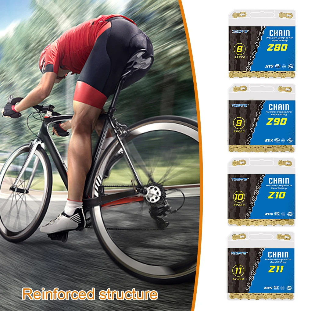 

Mountain Bike Chain Electroplated Bicycle 116 Links Rust-resistant Abrasion-resistant Chains Cycling Accessory 9 Speed