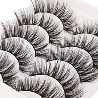 5 pairs 1 5cm silk fiber false eyelashes 3d long thick and soft handmade black small cross false eyelashes eyelash extension