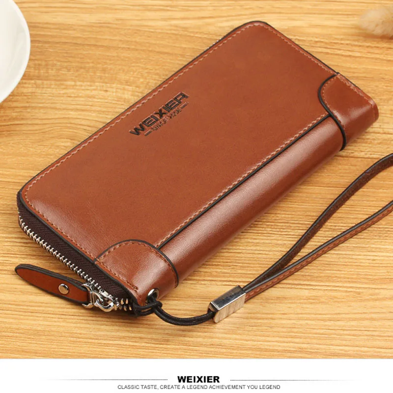 

High quality Business Long Men Wallets PU Leather Clutch Purse Men Handy Bag Carteira Large Wallet