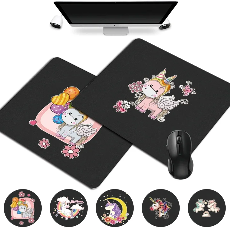 

Mouse Pad High Quality PU Leather Waterproof Unicorn Pattern Series Computer Mousepad Anti-slip Gaming Mouse Mat Small 25x21cm