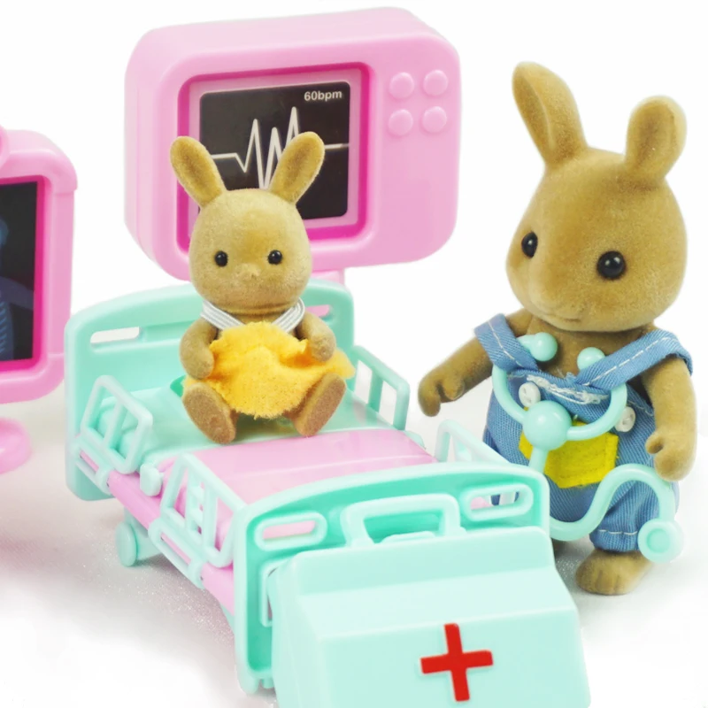 Кролик лес животное семья больница набор Медведь игрушка 1/12 мебель медицинский