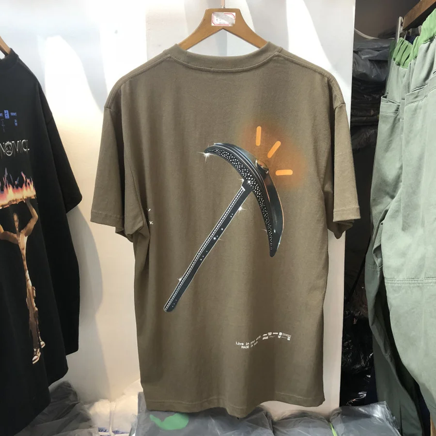 

Thick Astronomical Travis Scott Astronomical Gun SCAR Printed T-Shirt Men Women Couples Tops Tees