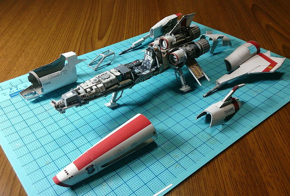 Battlestar Galactica Vipers 2 hao Viper Mk2 Бумажная модель DIY Ручная работа необычная игрушка набор