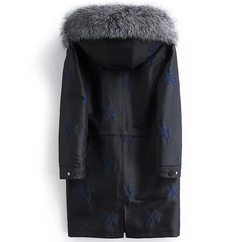 Real Wolf Fur Coat Men Parka Winter Jacket Silver Fox Collar Parkas Plus Size Manteau Homme Hiver XXLL001 KJ1581 | Мужская одежда