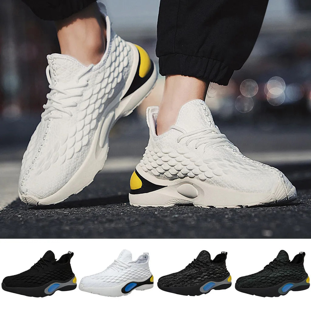 

SAGACE Men's Sneakers Woven Shoes Non-Slip Breathable Walking Sneakers Wild Casual Shoes Men Tenis Masculino Sneakers 2019 hot
