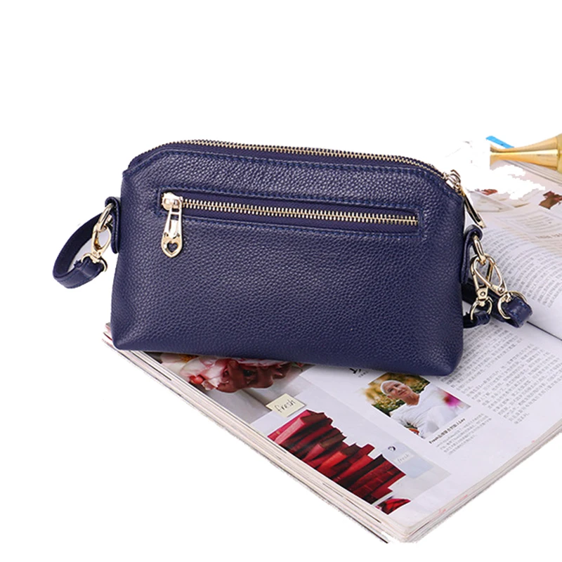 Women clutch bag female fashion genuine leather small shoulder wild mini multi-layer shell Mobile phone women purse | Багаж и сумки