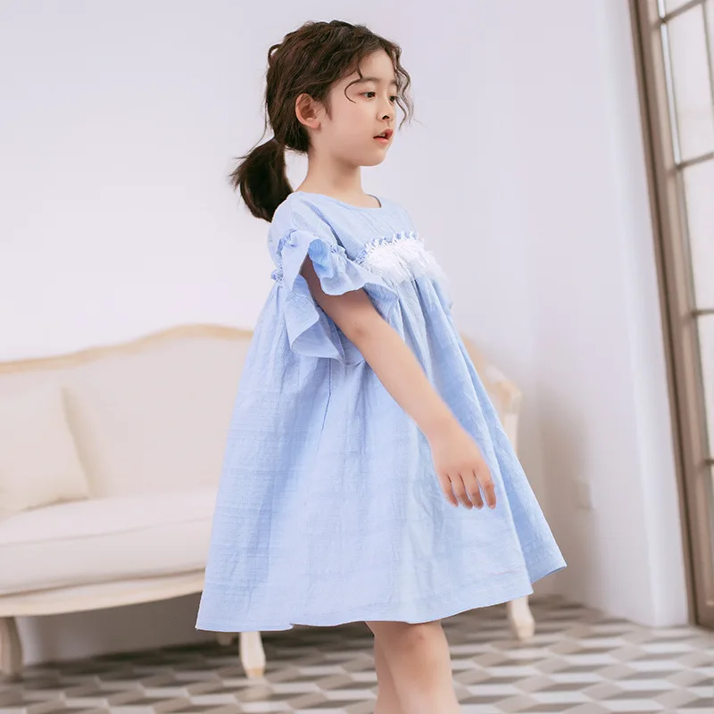 2020 New Children Lace Dress Brand Girls Baby Princess Kids Summer Cotton Jacquard Cute Toddler Clothes #5570 | Детская одежда и